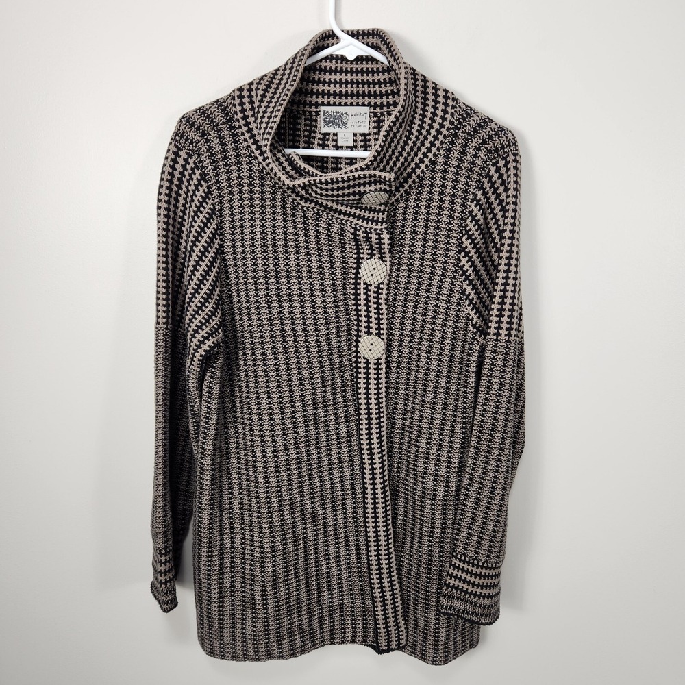 Habitat Clothes To Live In Women L Multicolor Snap‎ Knit Cotton Cardigan Sweater